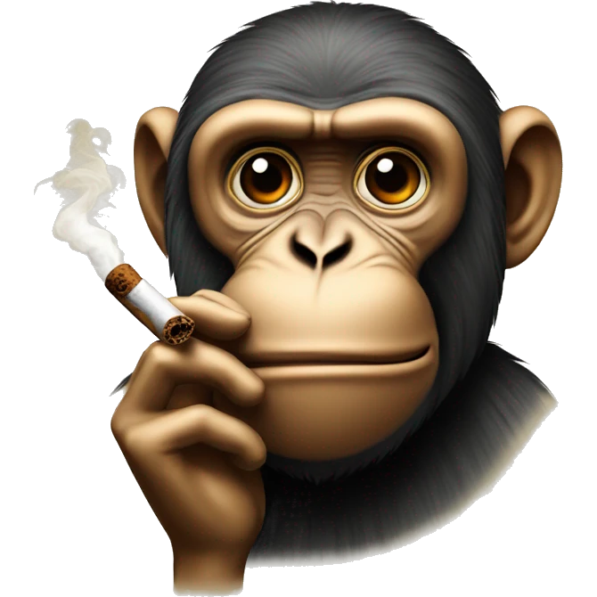 Monkey smoking a cigar emoji