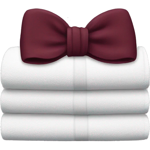 spa hot towels wrapped in a burgundy bow emoji