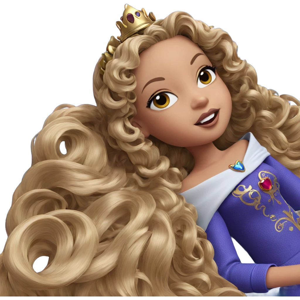 girl with crown and curls emoji