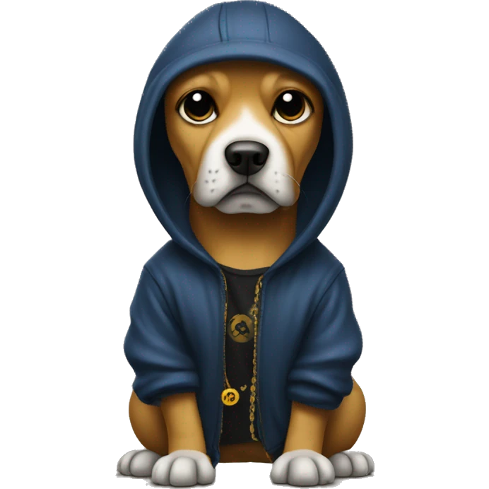 Dog dressed like wu tang clan emoji