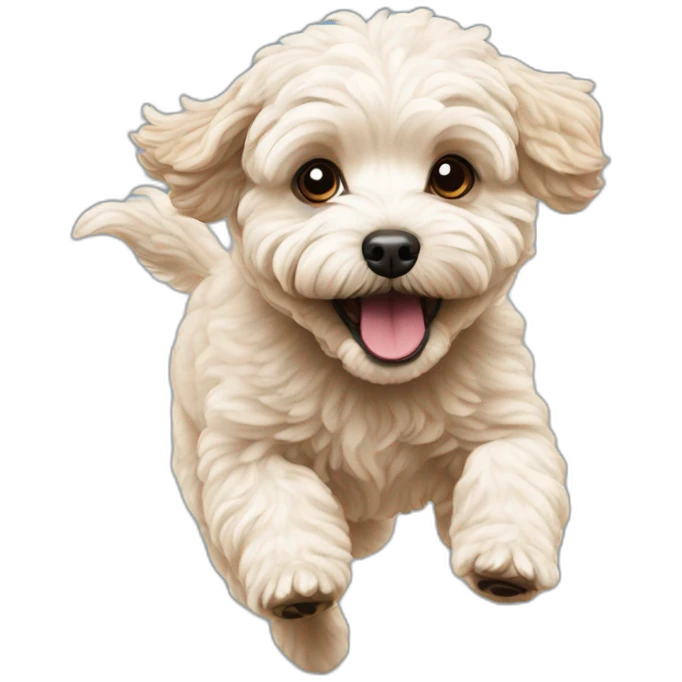 maltipoo jumping emoji