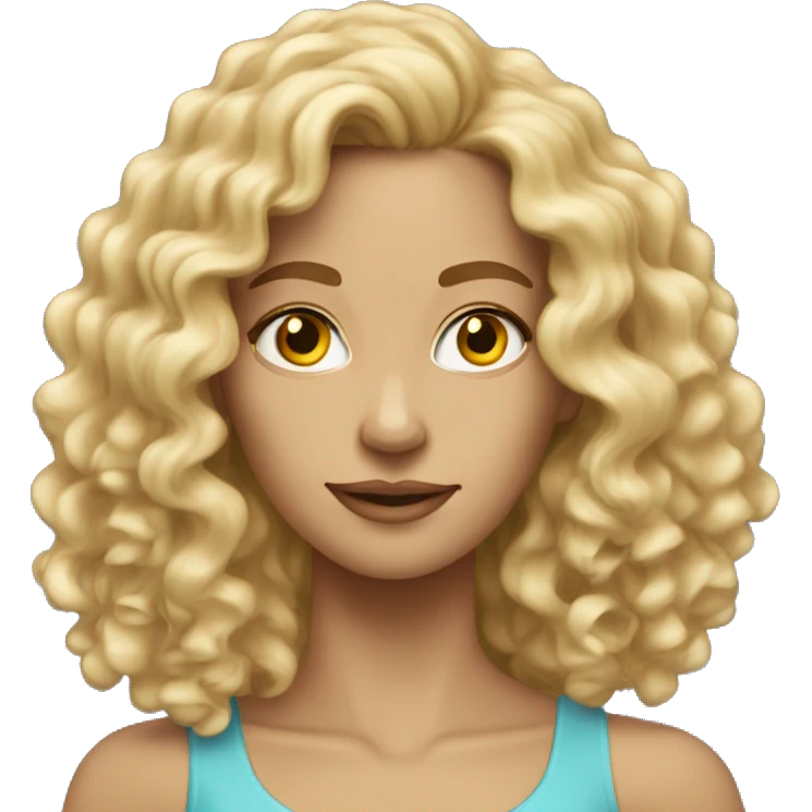 women very long curly hair blond around 50  emoji
