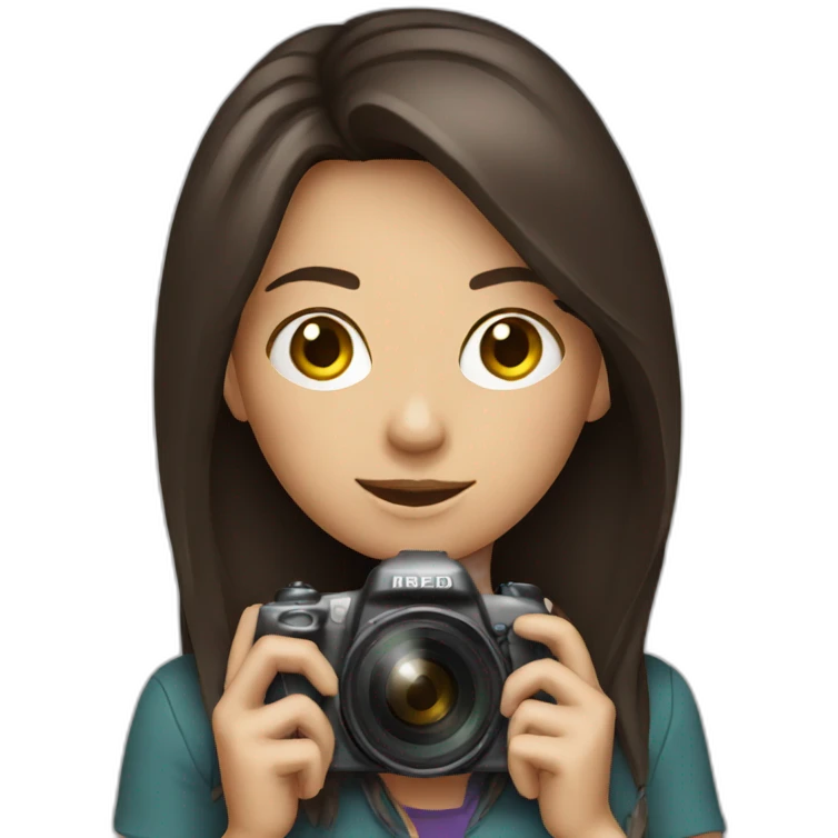 brunette girl with camera  emoji