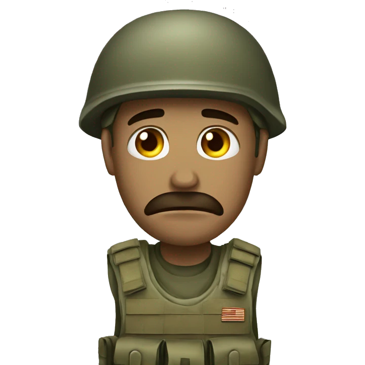 vary sad soldier unhappy\ emoji