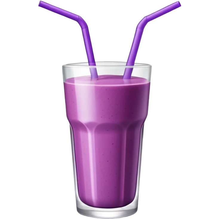 berry smoothie in a glass with straw emoji