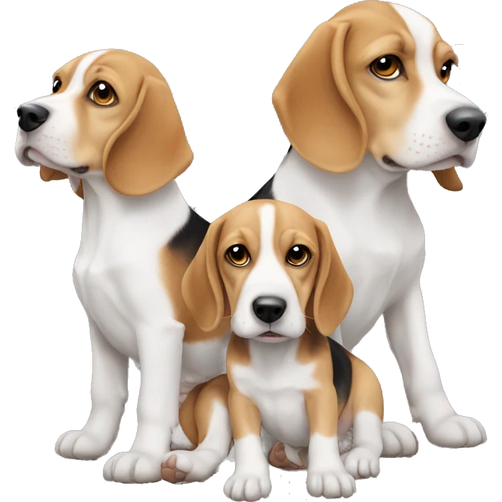 beagle with two blond babies boy emoji