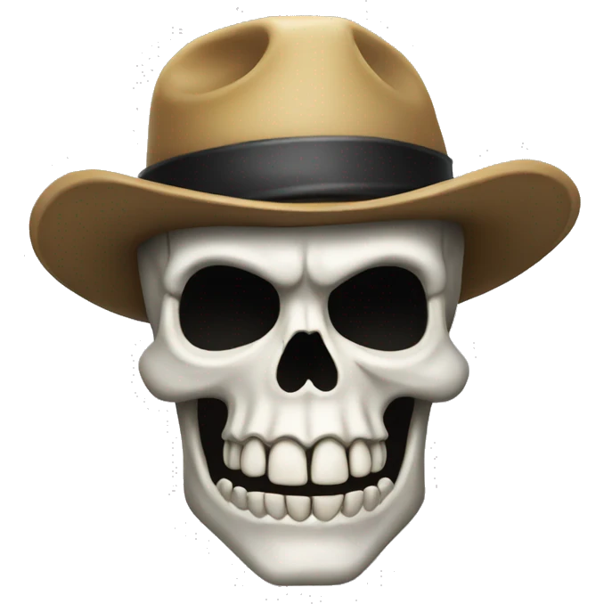 Skull with bowboy hat emoji