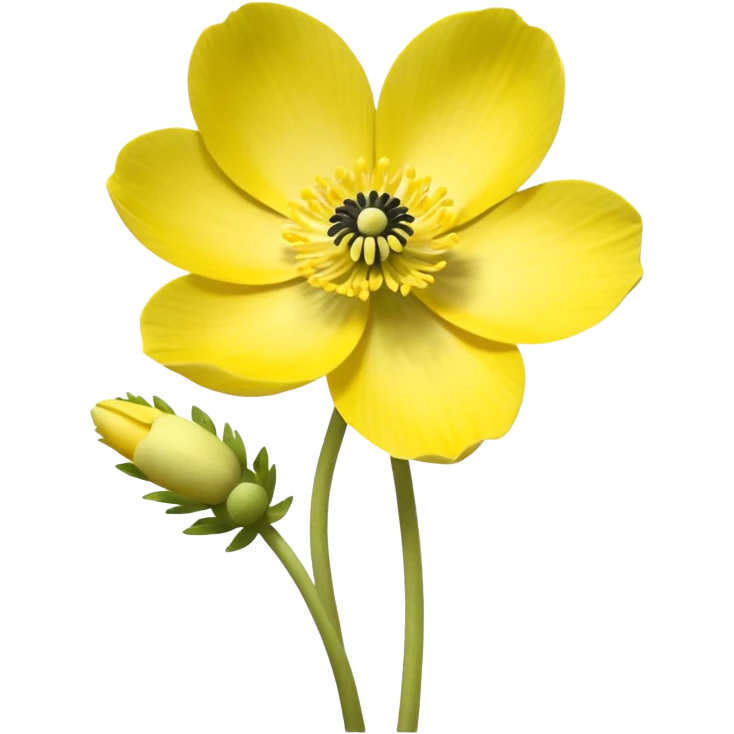 five leaved yellow anemone göz ağız emoji