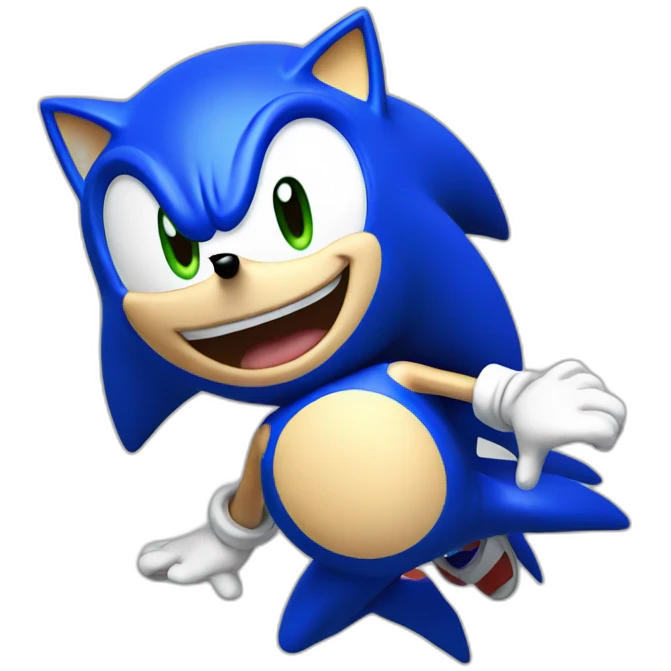Sonic laughing emoji