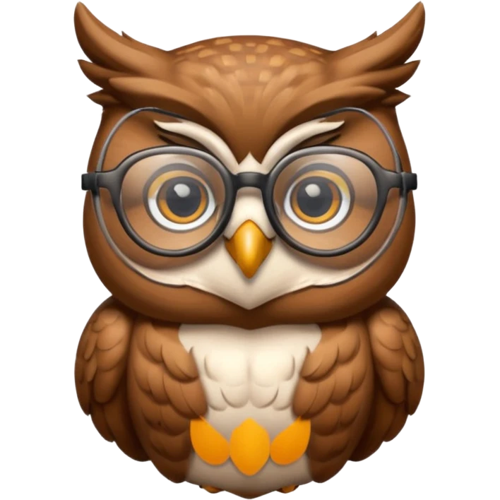 magic owl with glasses and emoji