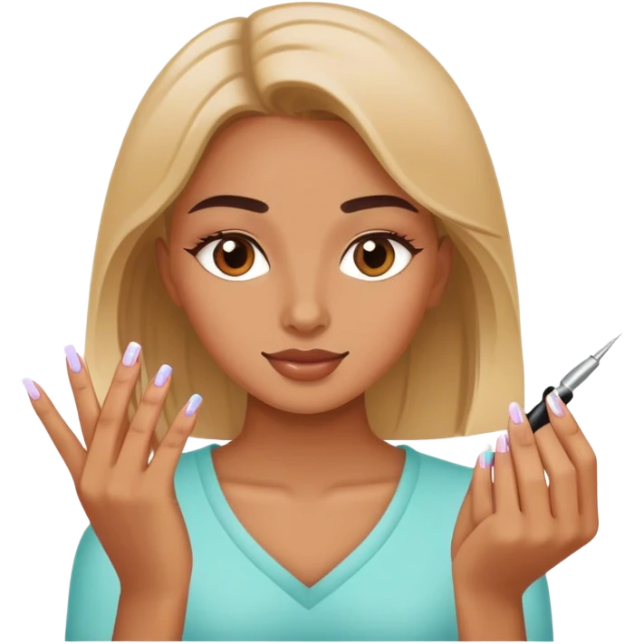 Girl doing nails emoji
