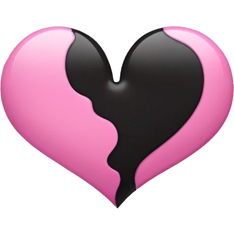 Half pink half black heart emoji
