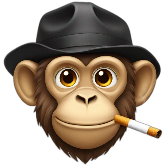 monkey with a cap smoking emoji