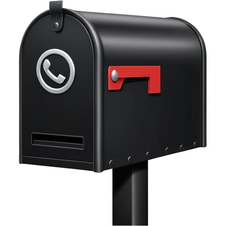 black unified mailbox 90210 on black post emoji