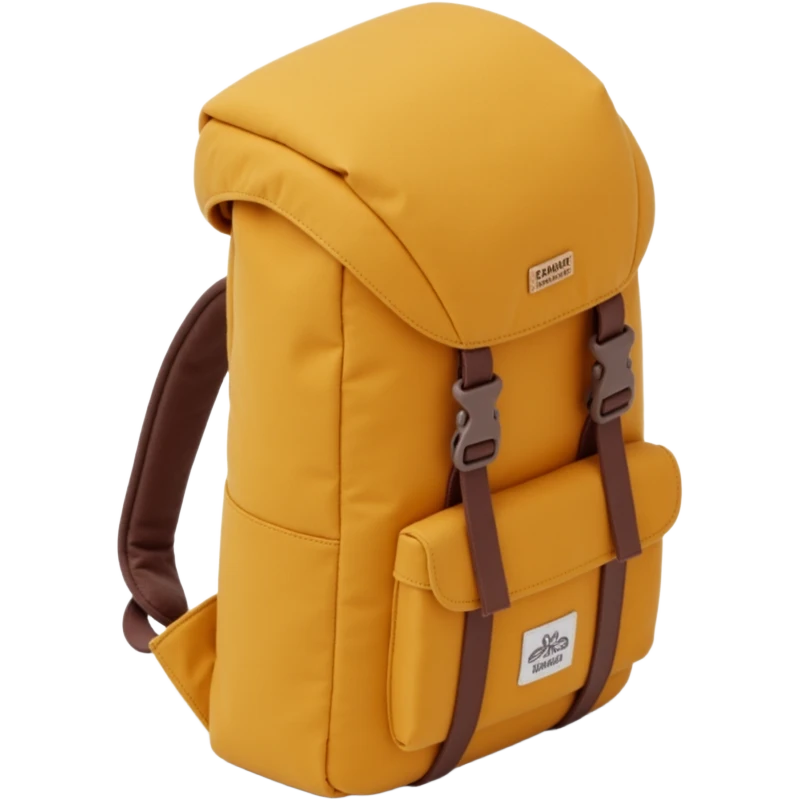 mustard-colored hiking backpack emoji