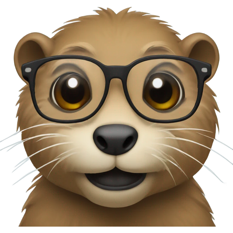 Emoji de la nutria con lentes  emoji