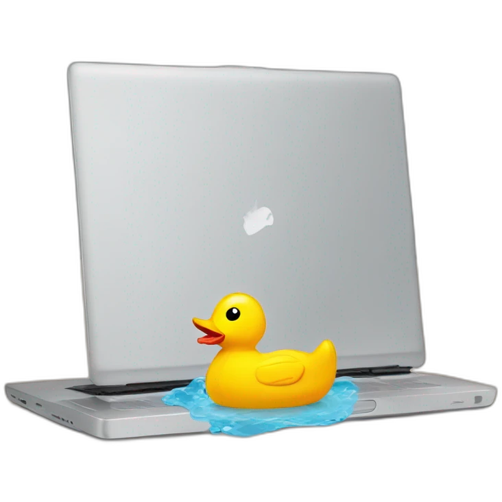 Rubber duck laptop emoji