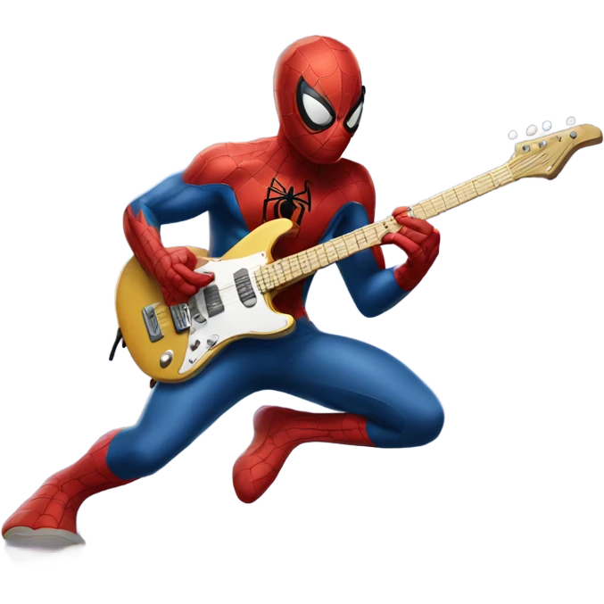 Spider-man playing electro guitar emoji