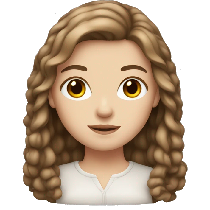 White girl with brown hair emoji