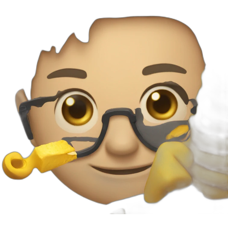 Emoji assobiando e saindo uma clave de sol da boca dele  emoji