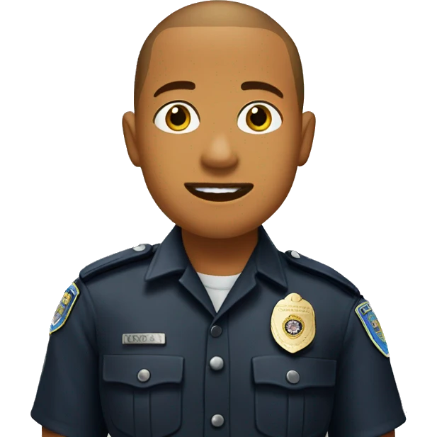 boy with buzz cut meme, police in the background  emoji