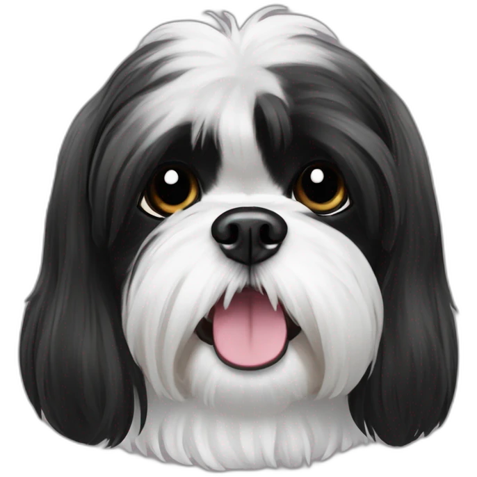 Black and white shih tzu exited emoji
