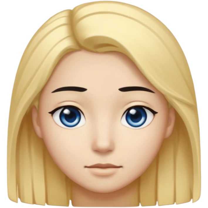 a face with half white with golden hair blue eyes on the left side, half asian with black hair and black eyes on the right side emoji