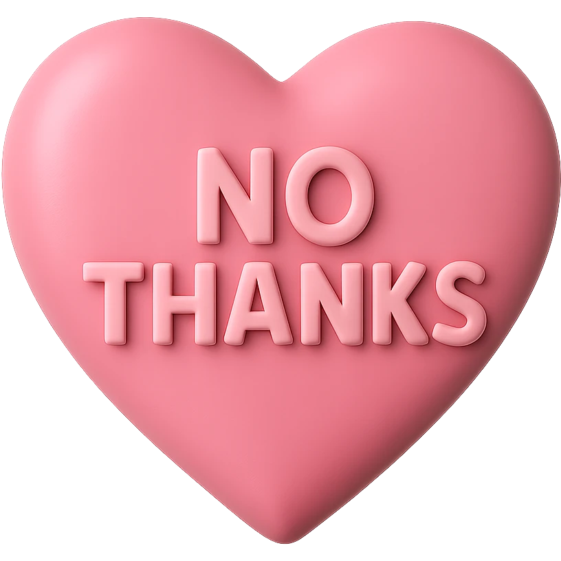 3d pink No thanks heart, remove background emoji