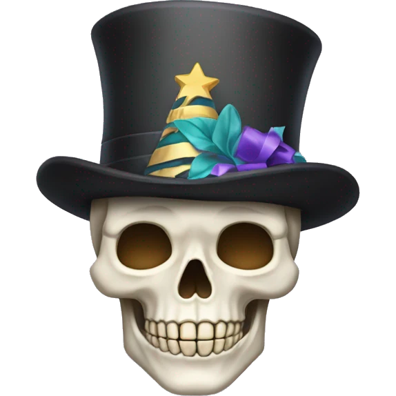 Skeleton in a New Year's hat emoji