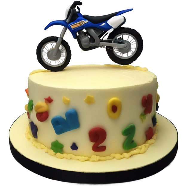 Dirtbike birthday cake emoji