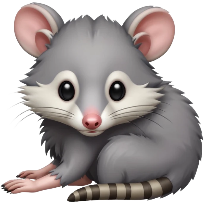Opossum playing dead, with X’s for eyes and make it look dead emoji