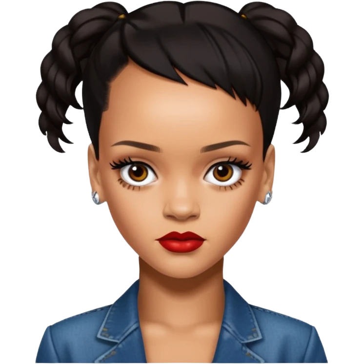 Rihanna with a huge forehead emoji