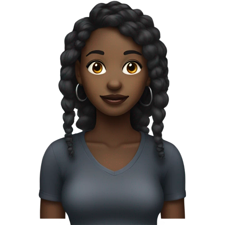 a black girl with nose piercing  emoji