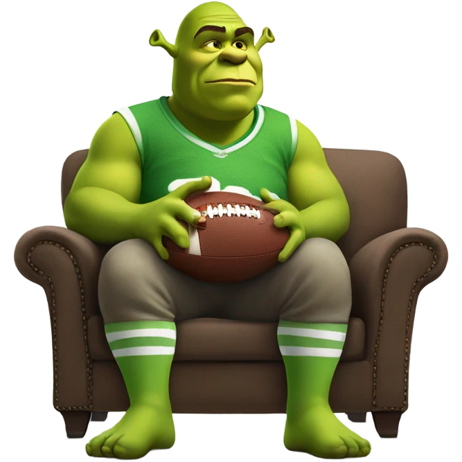 Shrek watching football emoji