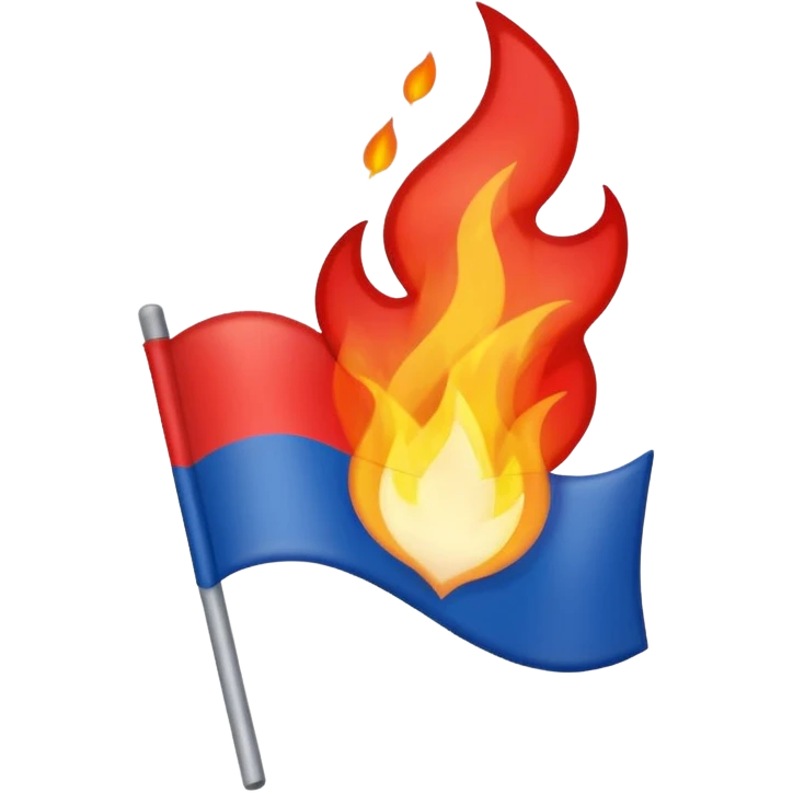 emoji bandera de francia ardiendo emoji
