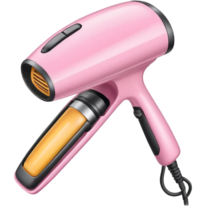 A baby pink hair iron in iOS emoji style, 3D icon, plastic texture, soft reflection, minimalist design. emoji