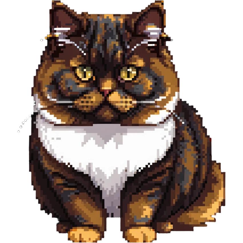 Persian cat with chocolate tortoiseshell fur emoji