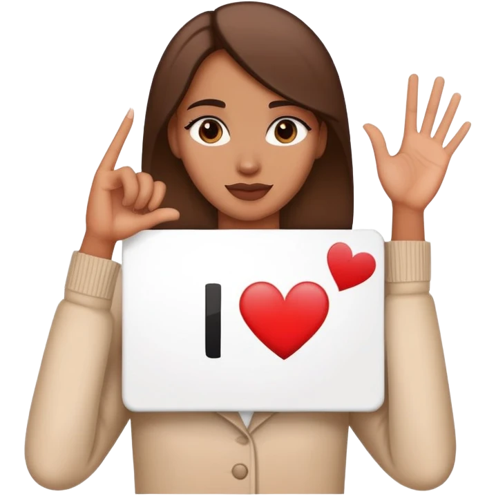 Lady with I love Liam sign emoji