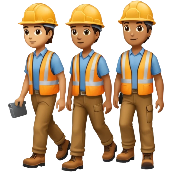 group of labor workers walking emoji