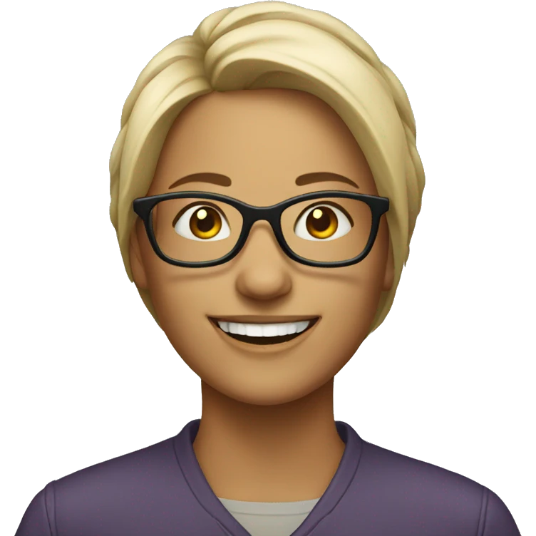 smiling woman with glasses emoji