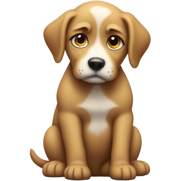 Sad puppy, sitting in the cold shivering emoji