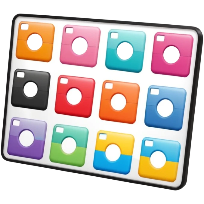 board with 8 polaroid photo emoji