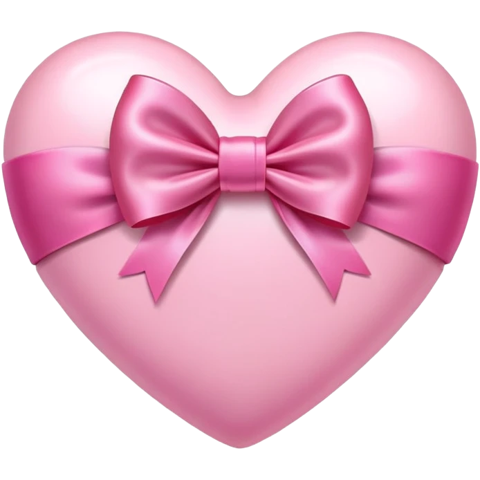 cute pink heart with pink bow  emoji