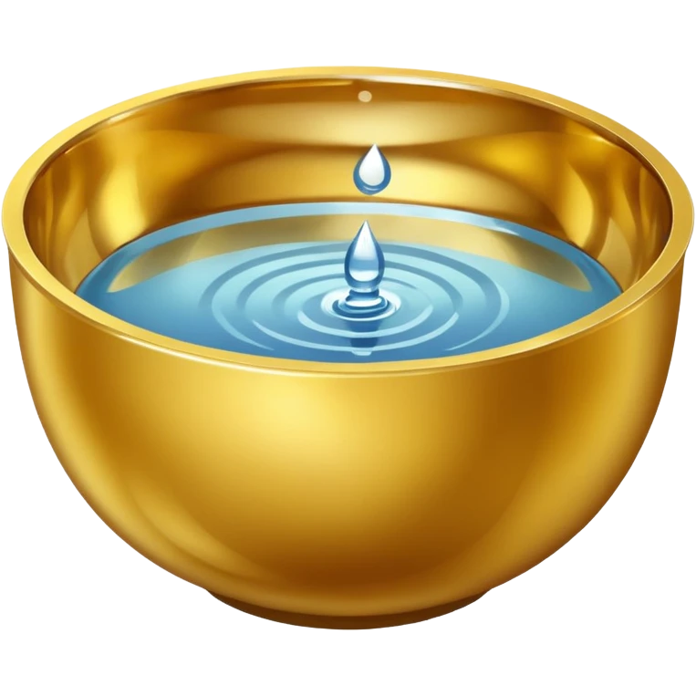 gold bowl top view with water inside emoji