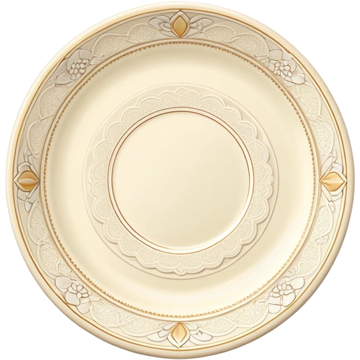 Cream lace plate with appliances emoji