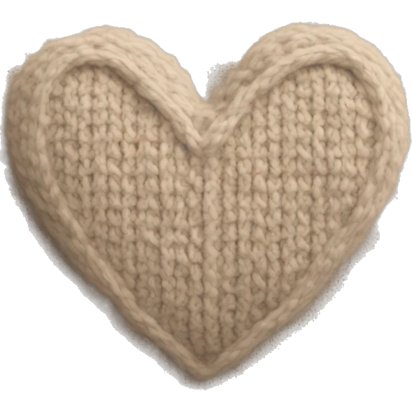 Knit heart, like a sweater textured heart beige emoji