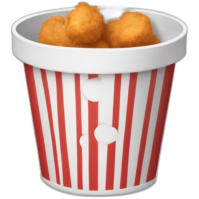 kfc bucket, nuggets inside, red and white lines emoji