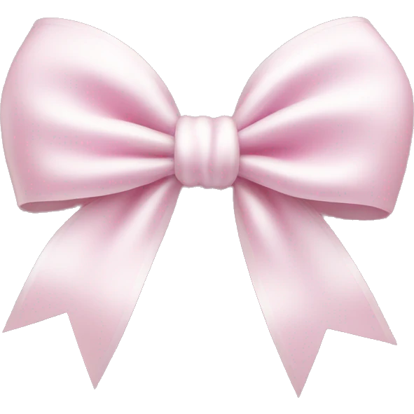 white satin bow on a pink heart emoji