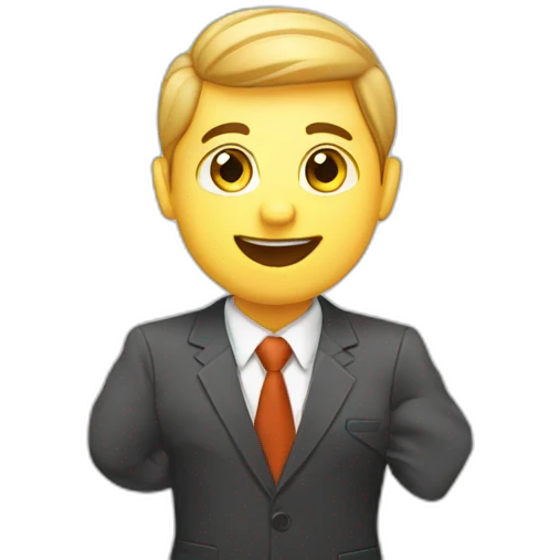 businessmen with rise chart emoji