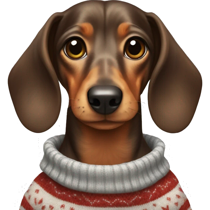 a dachshund in a sweater emoji